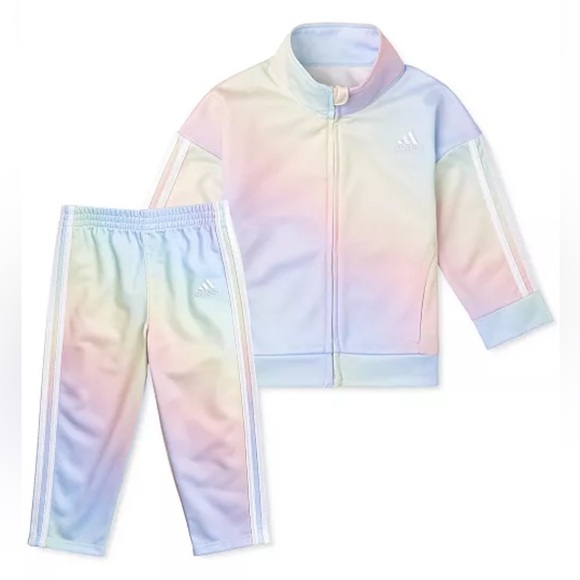adidas Other - Adidas Sz 2 Toddler  Girls 2-Pc Iridescent-Print Tricot Unicorn Pastel Tracksuit